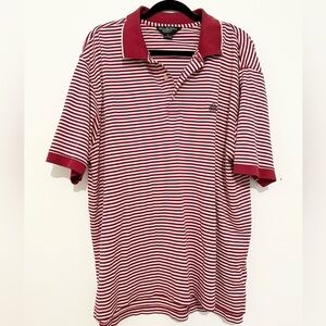 Brooks Brothers Country Club Polo Shirt Mens XL Red White Striped Pima cotton